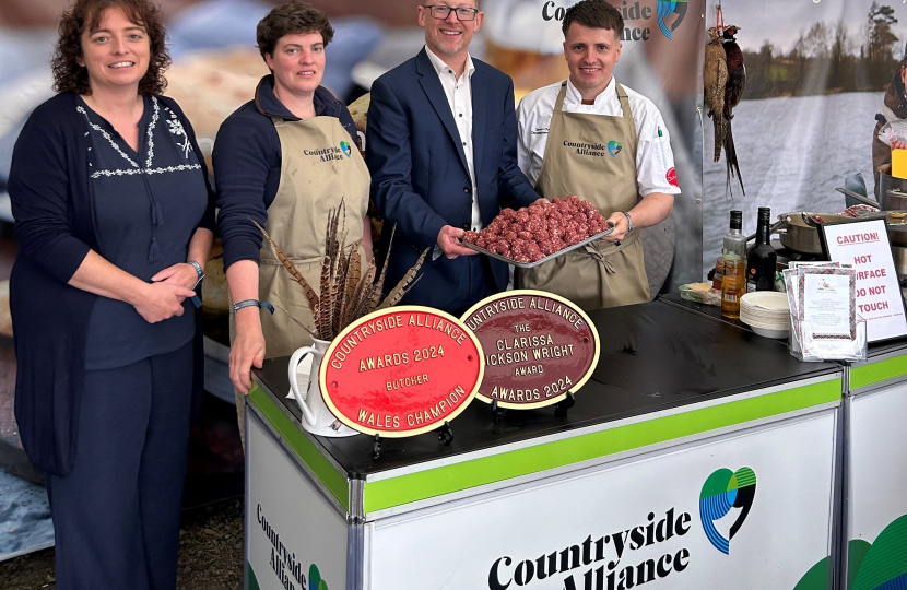 Picture includes Russell George MS and Izzy Hopkins at the Royal Welsh Show 2024 showcasing Izzy’s awards.