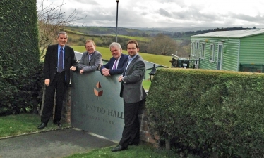 Russell George AM and Glyn Davies MP at Gwernydd Holiday Home Park, New Mills, n