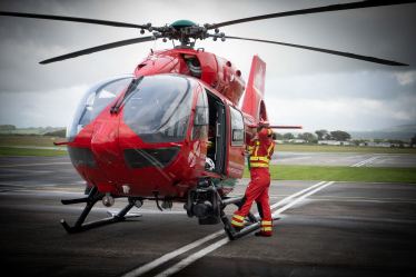 Wales Air Ambulance on the ground.